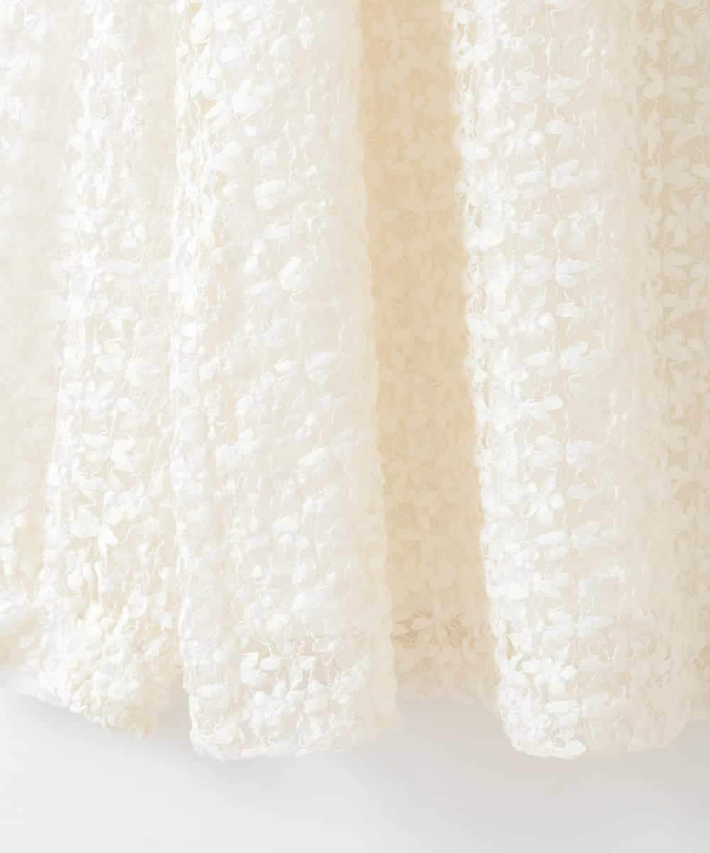 PJKEE05320 CHRISTIAN AUJARD Lサイズ(クリスチャン・オジャール Lサイズ) 【大きいサイズ】フラワーチュールレースカットソー アイボリー