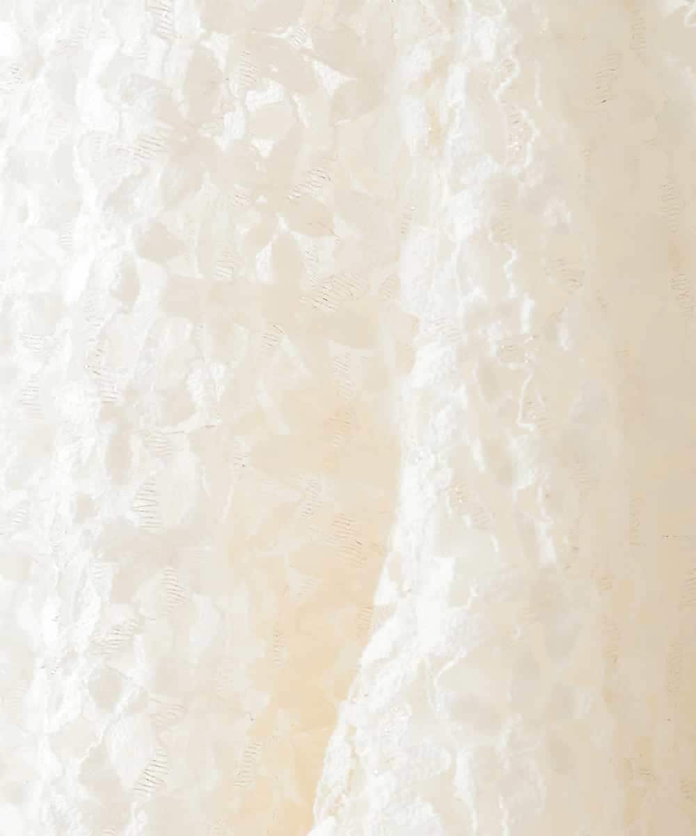 PJKEE05320 CHRISTIAN AUJARD Lサイズ(クリスチャン・オジャール Lサイズ) 【大きいサイズ】フラワーチュールレースカットソー アイボリー