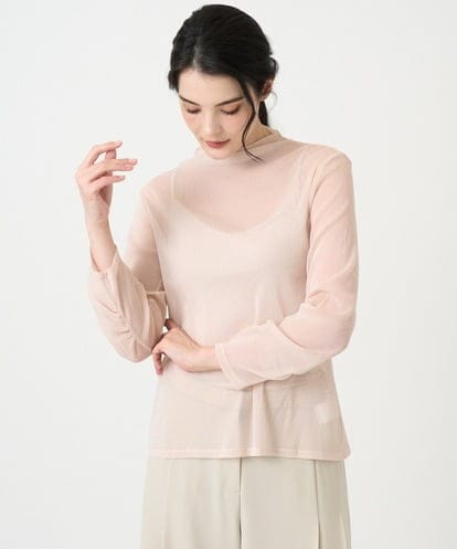 PJKEE17210  【大きいサイズ】長袖ラメチュールカットソー