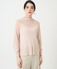 PJKEE17210 CHRISTIAN AUJARD Lサイズ(クリスチャン・オジャール Lサイズ) 【大きいサイズ】長袖ラメチュールカットソー ピンク