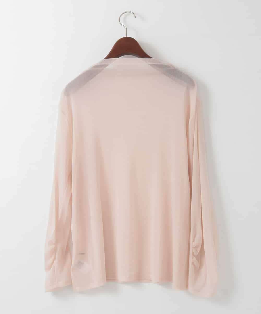 PJKEE17210 CHRISTIAN AUJARD Lサイズ(クリスチャン・オジャール Lサイズ) 【大きいサイズ】長袖ラメチュールカットソー ピンク