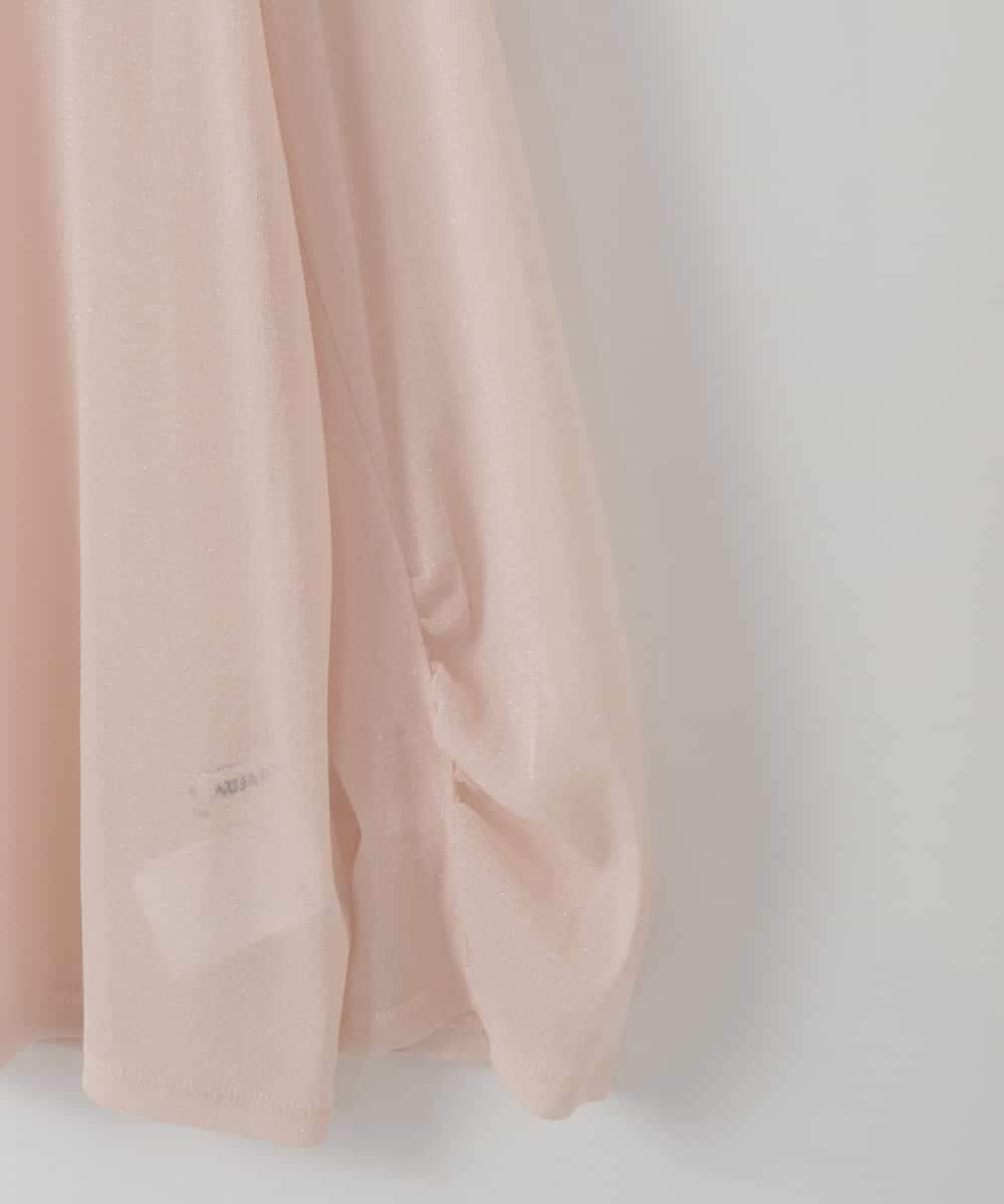 PJKEE17210 CHRISTIAN AUJARD Lサイズ(クリスチャン・オジャール Lサイズ) 【大きいサイズ】長袖ラメチュールカットソー ピンク