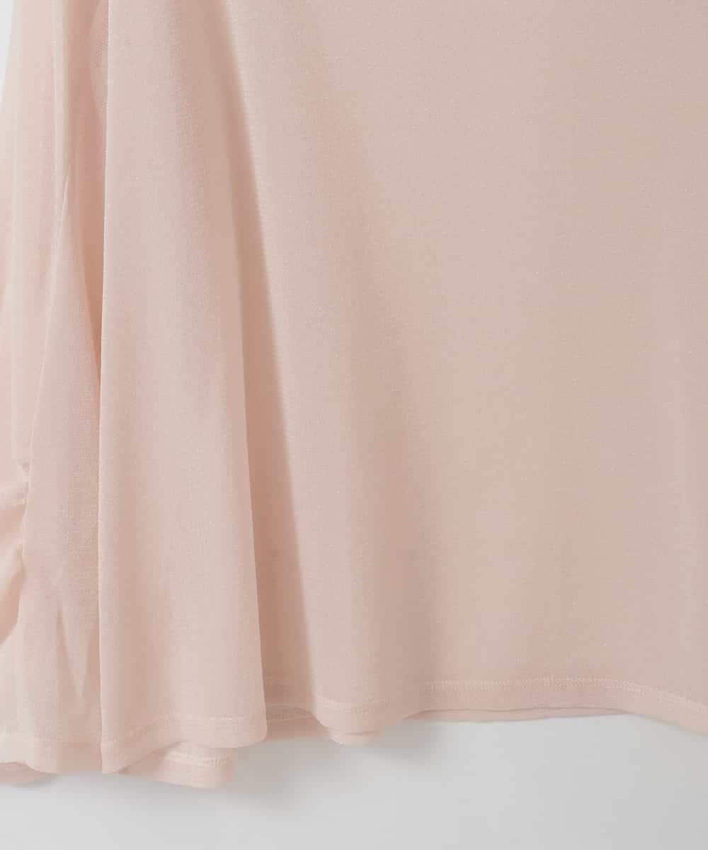 PJKEE17210 CHRISTIAN AUJARD Lサイズ(クリスチャン・オジャール Lサイズ) 【大きいサイズ】長袖ラメチュールカットソー ピンク