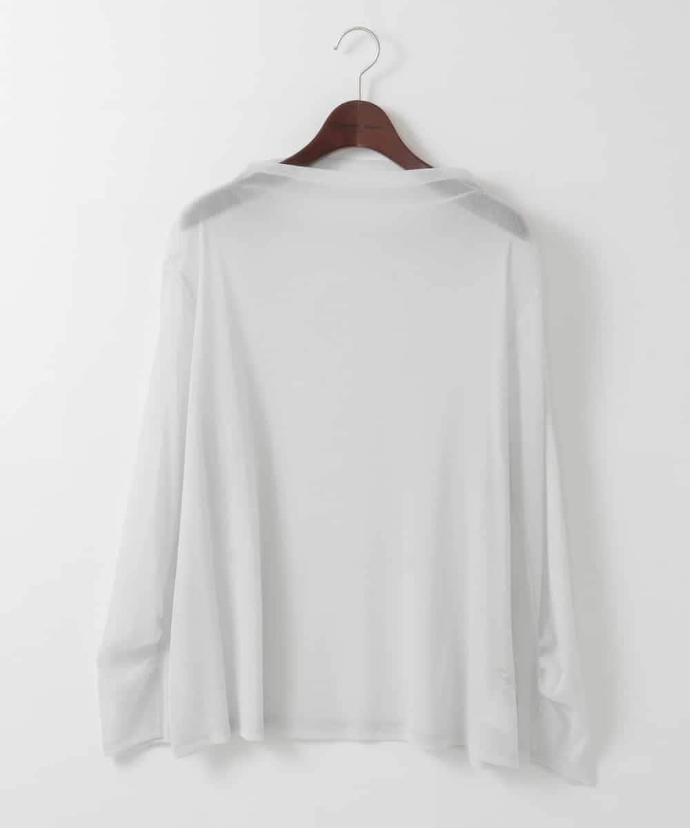 PJKEE17210 CHRISTIAN AUJARD Lサイズ(クリスチャン・オジャール Lサイズ) 【大きいサイズ】長袖ラメチュールカットソー ライトグレー