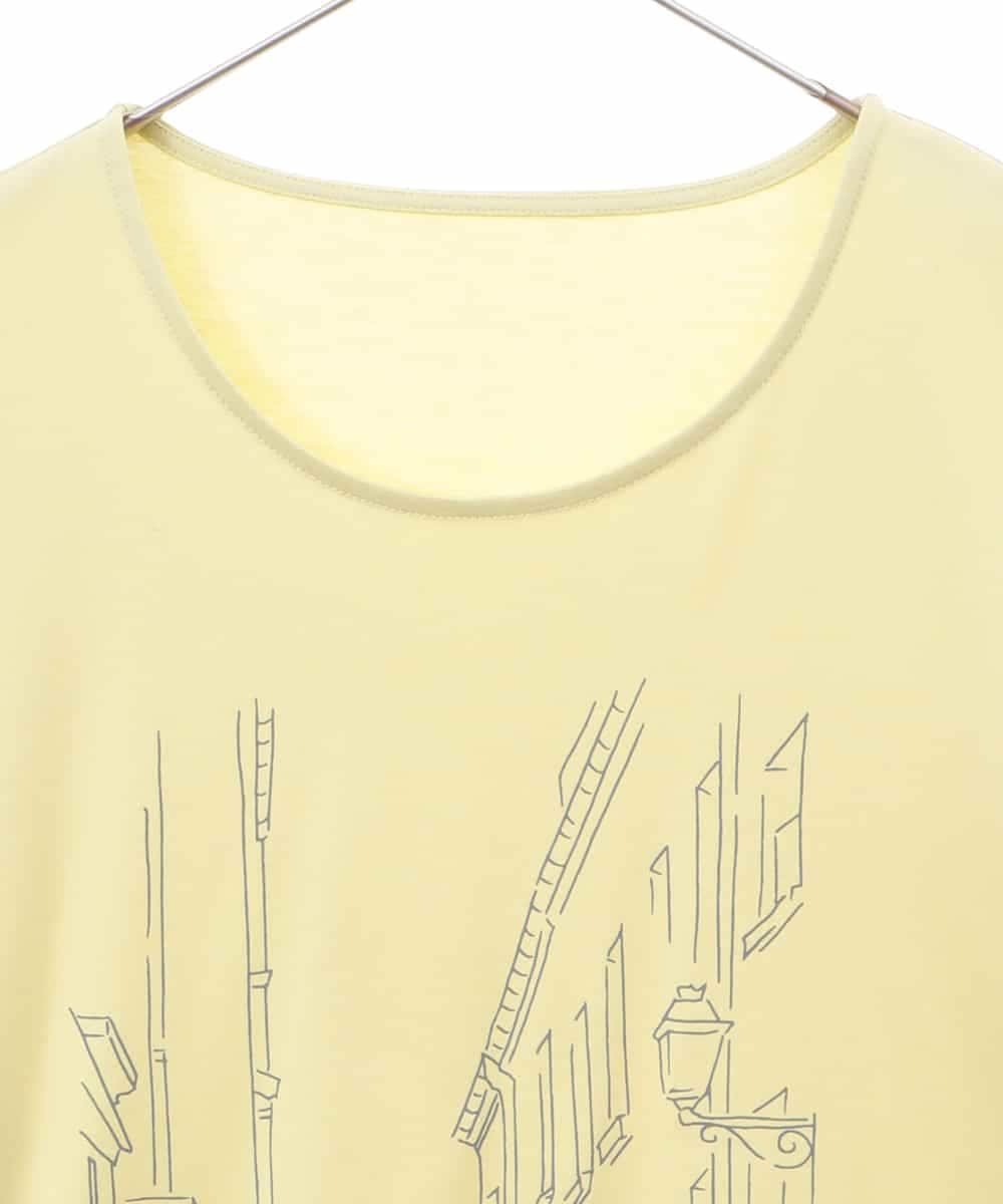 PJKGA47230 CHRISTIAN AUJARD Lサイズ(クリスチャン・オジャール Lサイズ)  PARIS風景プリントTシャツ グリーン