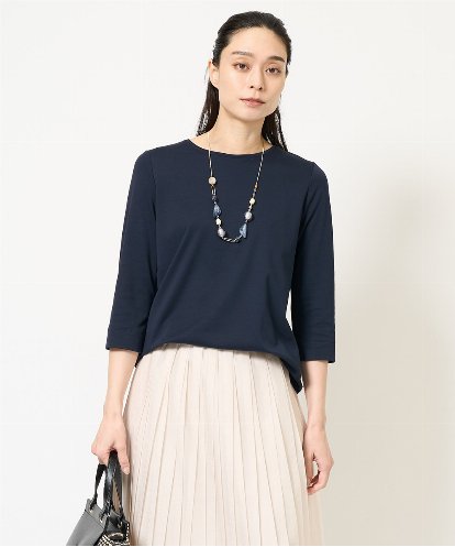 CHRISTIAN AUJARD Lサイズ(クリスチャン・オジャール Lサイズ) シンプルデザインTシャツ ネイビー/紺 13