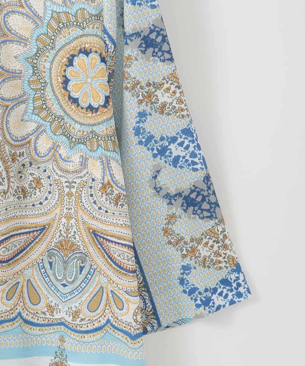 PJKGD26330 CHRISTIAN AUJARD Lサイズ(クリスチャン・オジャール Lサイズ) 【大きいサイズ】マリンブルーペーズリーカットソー ブルー系