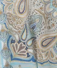 PJKGD26330 CHRISTIAN AUJARD Lサイズ(クリスチャン・オジャール Lサイズ) 【大きいサイズ】マリンブルーペーズリーカットソー ブルー系