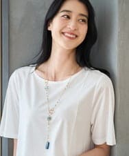 PJKGD28240 CHRISTIAN AUJARD Lサイズ(クリスチャン・オジャール Lサイズ) 【大きいサイズ】スムースフレアーカットソー ホワイト