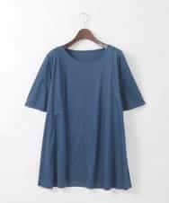 PJKGD28240 CHRISTIAN AUJARD Lサイズ(クリスチャン・オジャール Lサイズ) 【大きいサイズ】スムースフレアーカットソー ブルー