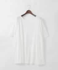 PJKGD28240 CHRISTIAN AUJARD Lサイズ(クリスチャン・オジャール Lサイズ) 【大きいサイズ】スムースフレアーカットソー ホワイト