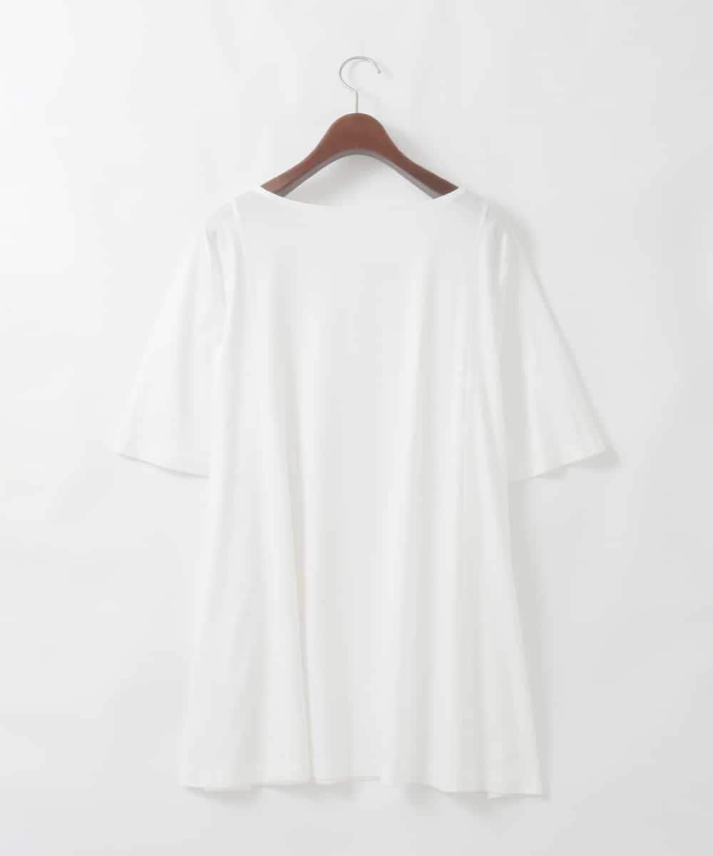 PJKGD28240 CHRISTIAN AUJARD Lサイズ(クリスチャン・オジャール Lサイズ) 【大きいサイズ】スムースフレアーカットソー ホワイト