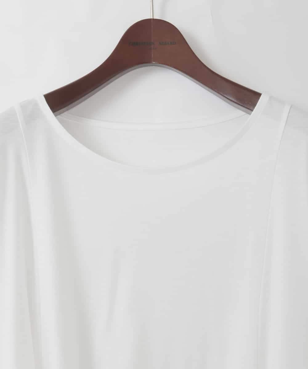 PJKGD28240 CHRISTIAN AUJARD Lサイズ(クリスチャン・オジャール Lサイズ) 【大きいサイズ】スムースフレアーカットソー ホワイト