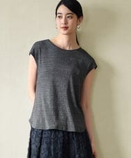 PJKGD29170 CHRISTIAN AUJARD Lサイズ(クリスチャン・オジャール Lサイズ) 【大きいサイズ】ラメフライスカットソー ブラック