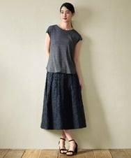 PJKGD29170 CHRISTIAN AUJARD Lサイズ(クリスチャン・オジャール Lサイズ) 【大きいサイズ】ラメフライスカットソー ブラック