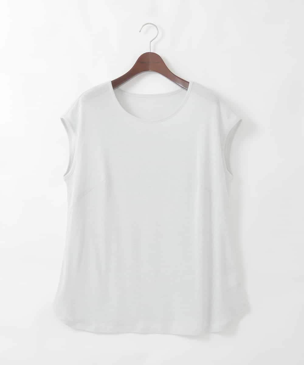 PJKGD29170 CHRISTIAN AUJARD Lサイズ(クリスチャン・オジャール Lサイズ) 【大きいサイズ】ラメフライスカットソー ライトグレー