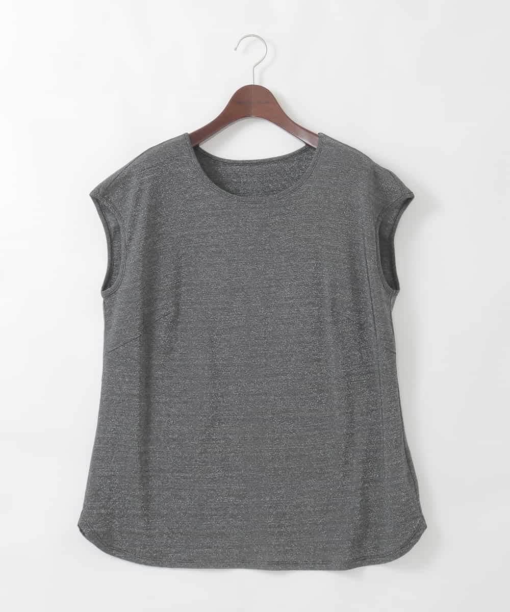 PJKGD29170 CHRISTIAN AUJARD Lサイズ(クリスチャン・オジャール Lサイズ) 【大きいサイズ】ラメフライスカットソー ブラック