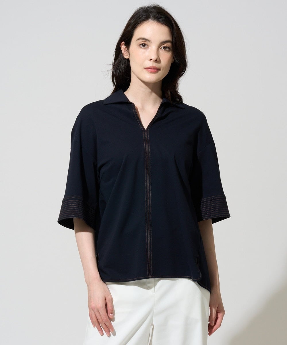 PJKGD42360 CHRISTIAN AUJARD Lサイズ(クリスチャン・オジャール Lサイズ) 【大きいサイズ/セットアップ対応】ドライタッチジャージートップス ネイビー