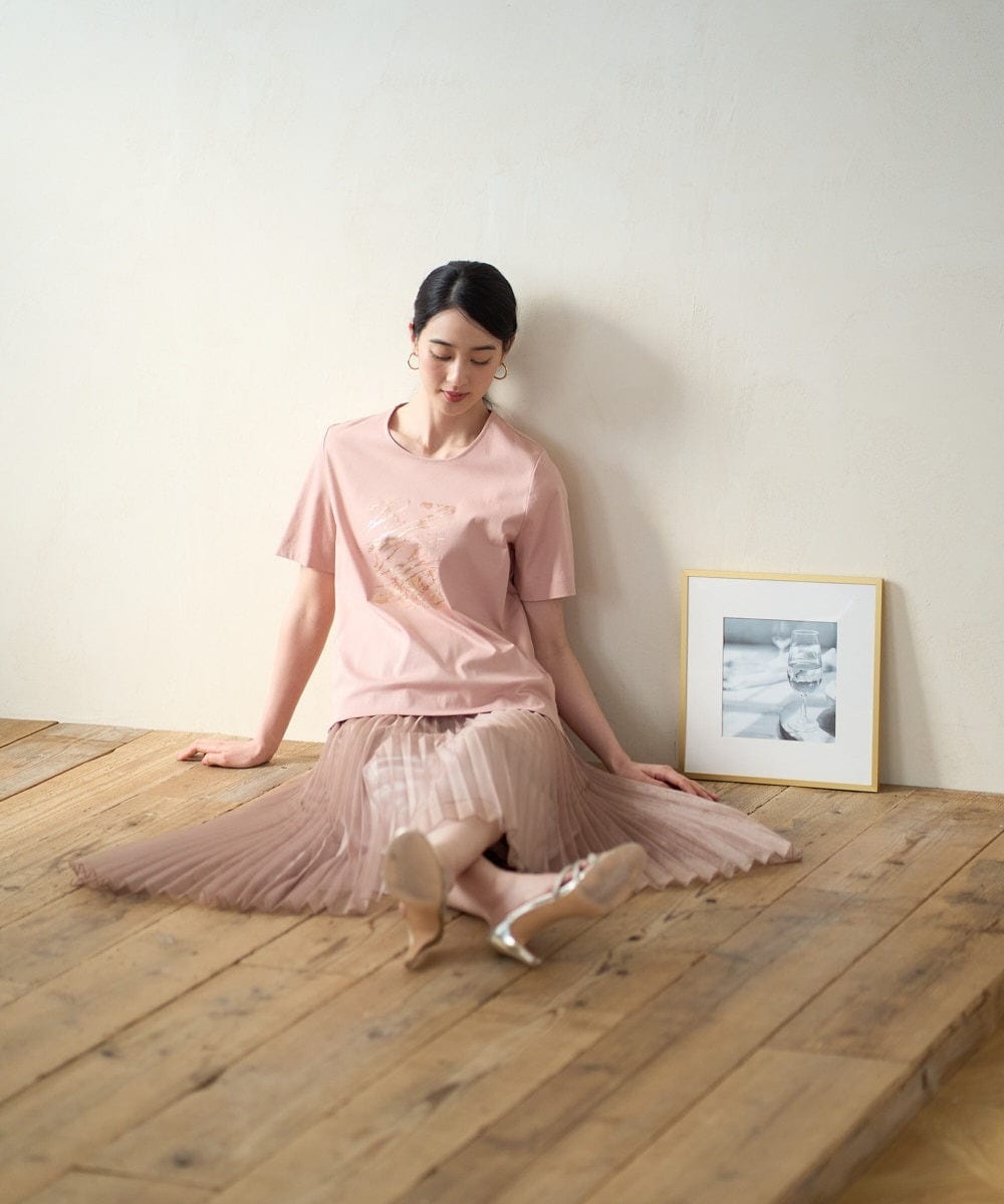 PJKGD43210 CHRISTIAN AUJARD Lサイズ(クリスチャン・オジャール Lサイズ) 【大きいサイズ/接触冷感】ドライコットンカットソー ピンク