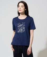 PJKGD43210 CHRISTIAN AUJARD Lサイズ(クリスチャン・オジャール Lサイズ) 【大きいサイズ/接触冷感】ドライコットンカットソー ネイビー