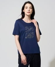 PJKGD43210 CHRISTIAN AUJARD Lサイズ(クリスチャン・オジャール Lサイズ) 【大きいサイズ/接触冷感】ドライコットンカットソー ネイビー