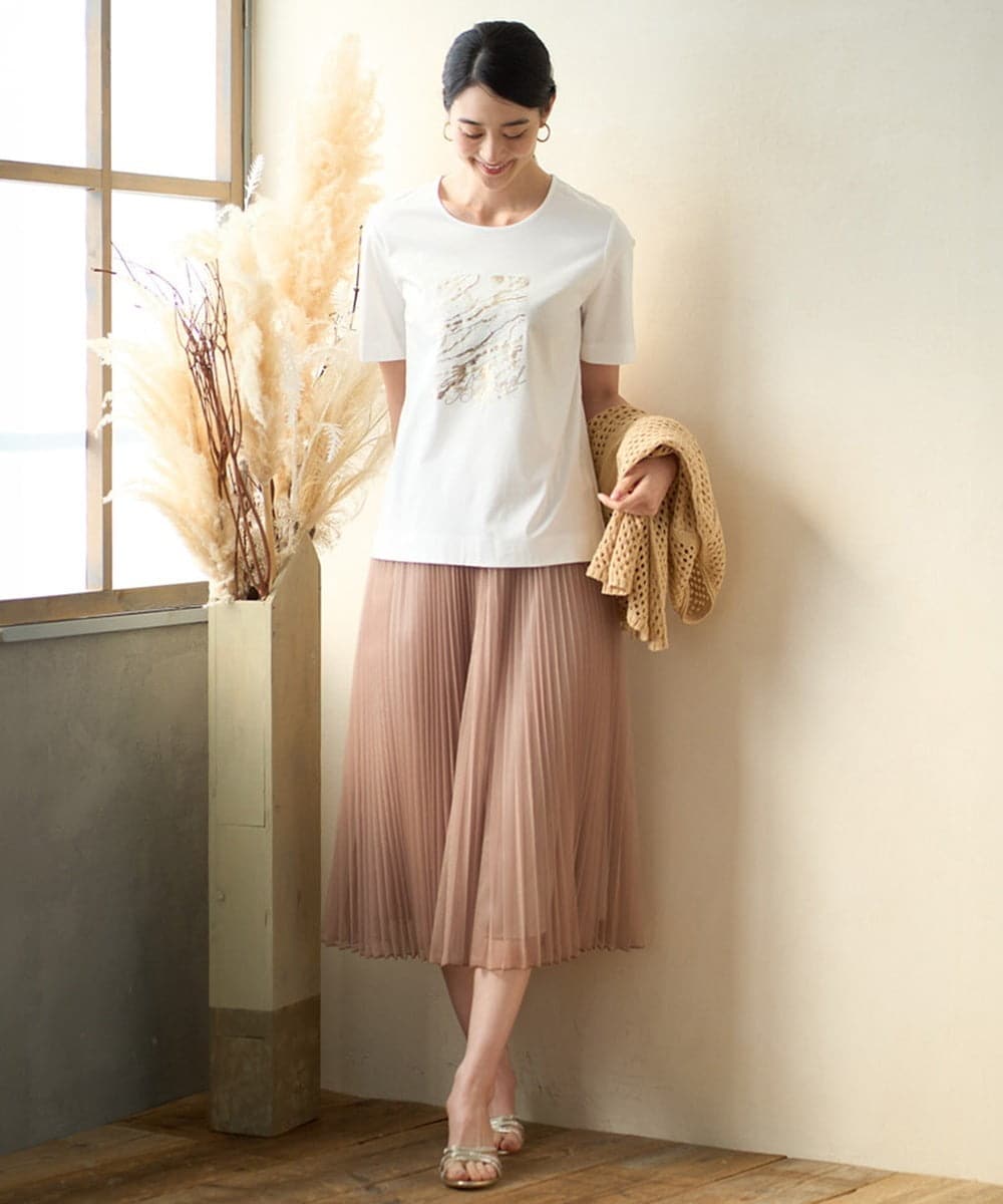 PJKGD43210 CHRISTIAN AUJARD Lサイズ(クリスチャン・オジャール Lサイズ) 【大きいサイズ/接触冷感】ドライコットンカットソー ホワイト