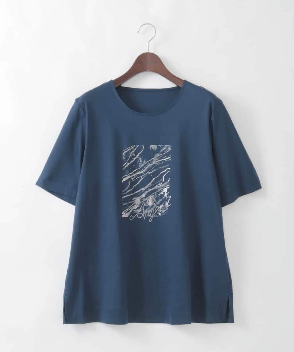 PJKGD43210 CHRISTIAN AUJARD Lサイズ(クリスチャン・オジャール Lサイズ) 【大きいサイズ/接触冷感】ドライコットンカットソー ネイビー