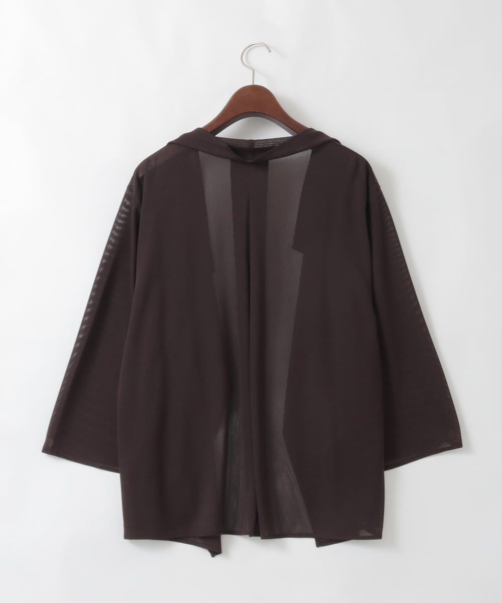 PJKGD61300 CHRISTIAN AUJARD Lサイズ(クリスチャン・オジャール Lサイズ) 【大きいサイズ】シアーストライプ羽織り ネイビー
