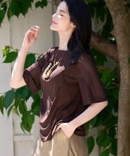 PJKGD62260 CHRISTIAN AUJARD Lサイズ(クリスチャン・オジャール Lサイズ) 【大きいサイズ】ドレープカットソー ネイビー
