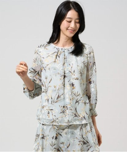 PJKGE02390 CHRISTIAN AUJARD Lサイズ 【大きいサイズ/セットアップ対応】フラワープリントシアーカットソー