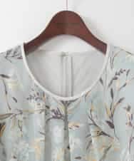 PJKGE02390 CHRISTIAN AUJARD Lサイズ(クリスチャン・オジャール Lサイズ) 【大きいサイズ】［セットアップ対応］フラワープリントシアーカットソー グリーン系