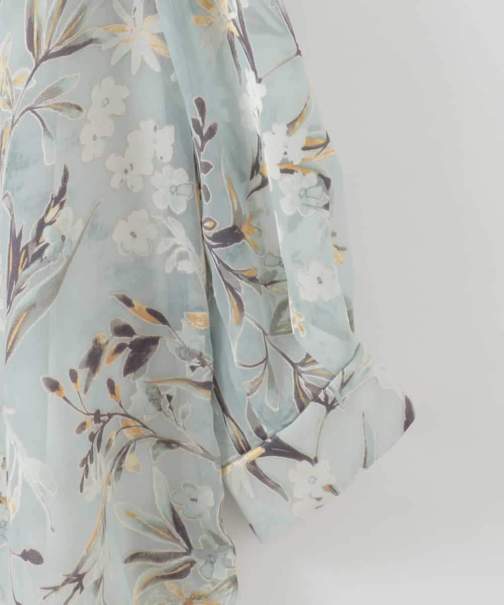 PJKGE02390 CHRISTIAN AUJARD Lサイズ(クリスチャン・オジャール Lサイズ) 【大きいサイズ】［セットアップ対応］フラワープリントシアーカットソー グリーン系