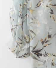 PJKGE02390 CHRISTIAN AUJARD Lサイズ(クリスチャン・オジャール Lサイズ) 【大きいサイズ】［セットアップ対応］フラワープリントシアーカットソー グリーン系