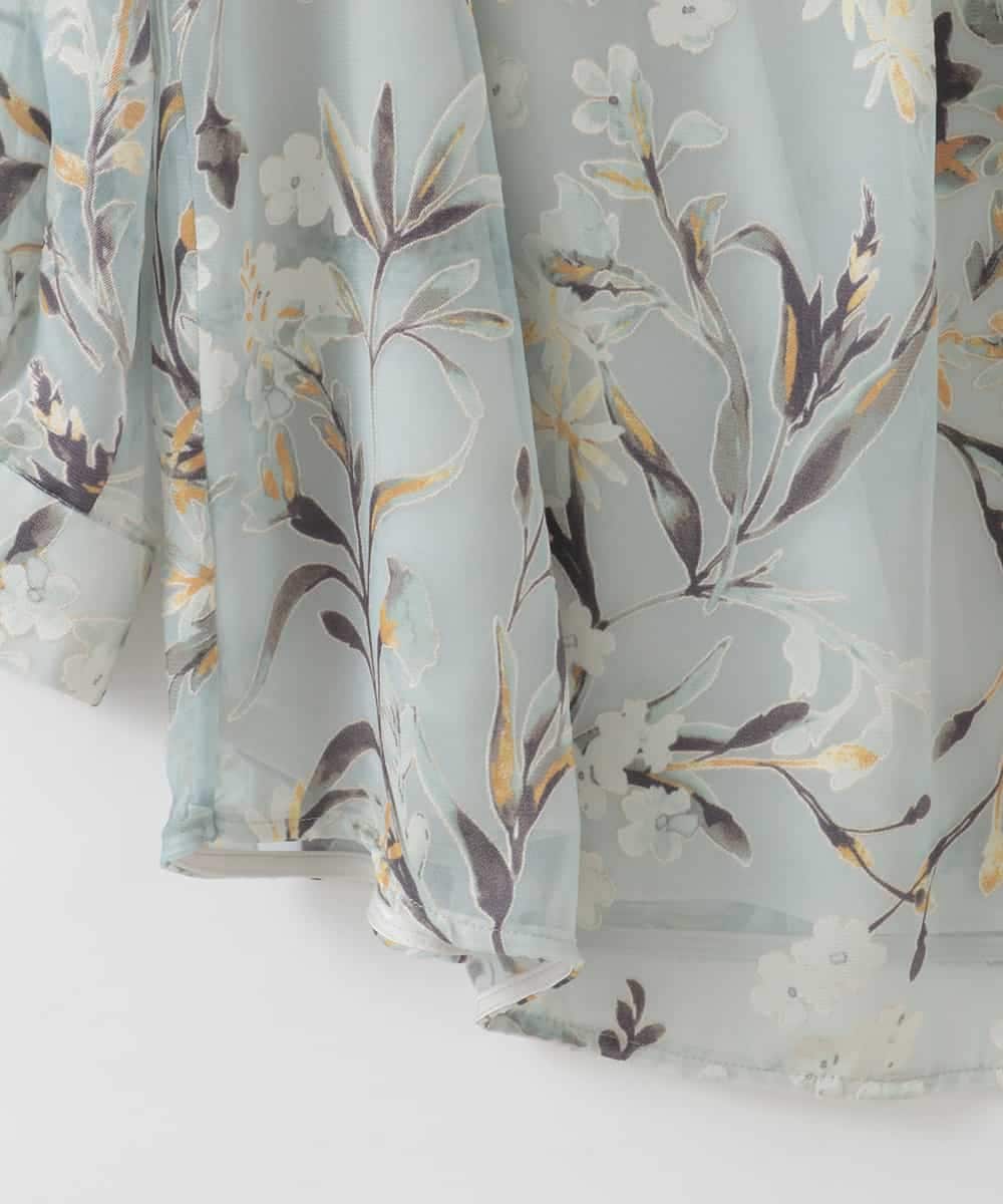 PJKGE02390 CHRISTIAN AUJARD Lサイズ(クリスチャン・オジャール Lサイズ) 【大きいサイズ】［セットアップ対応］フラワープリントシアーカットソー グリーン系