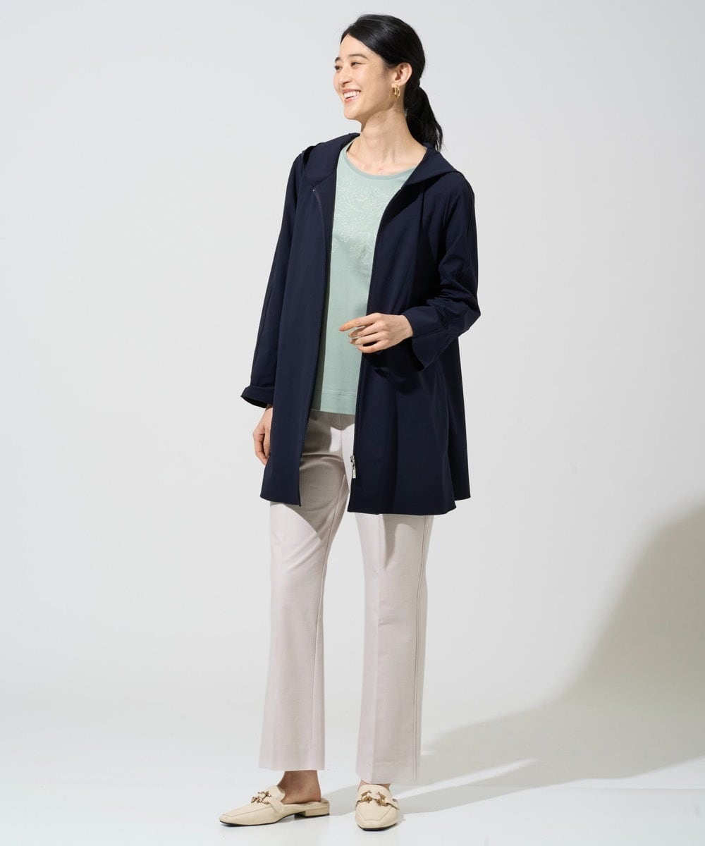 PJKGE12230 CHRISTIAN AUJARD Lサイズ(クリスチャン・オジャール Lサイズ) 【大きいサイズ】フラワー刺繍カットソー アイボリー