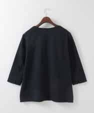 PJKGE12230 CHRISTIAN AUJARD Lサイズ(クリスチャン・オジャール Lサイズ) 【大きいサイズ】フラワー刺繍カットソー ネイビー