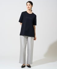 PJKGE13260 CHRISTIAN AUJARD Lサイズ(クリスチャン・オジャール Lサイズ) 【大きいサイズ】ビジューロゴカットソー ネイビー