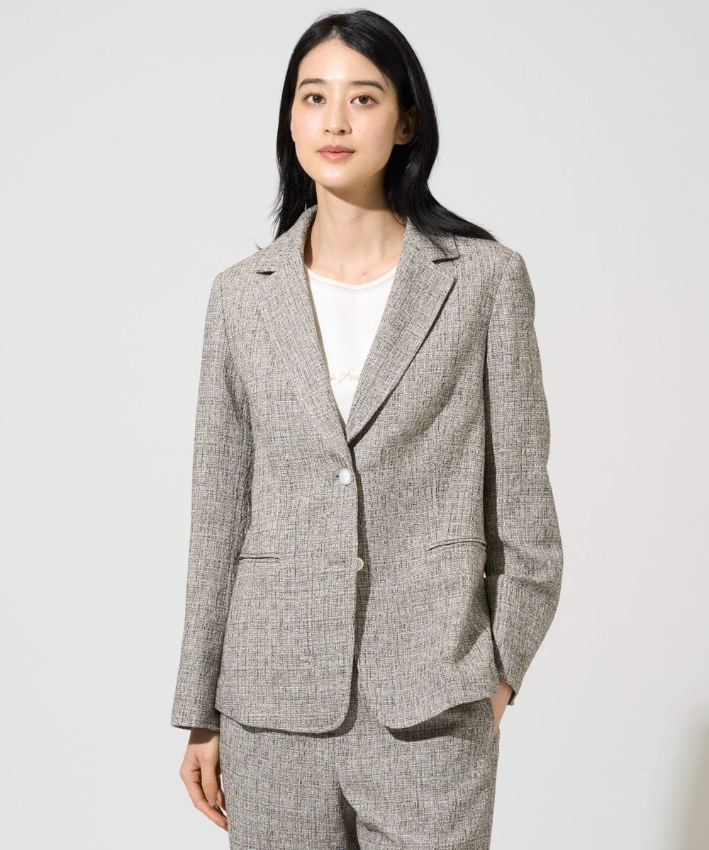 PJKGE13260 CHRISTIAN AUJARD Lサイズ(クリスチャン・オジャール Lサイズ) 【大きいサイズ】ビジューロゴカットソー アイボリー