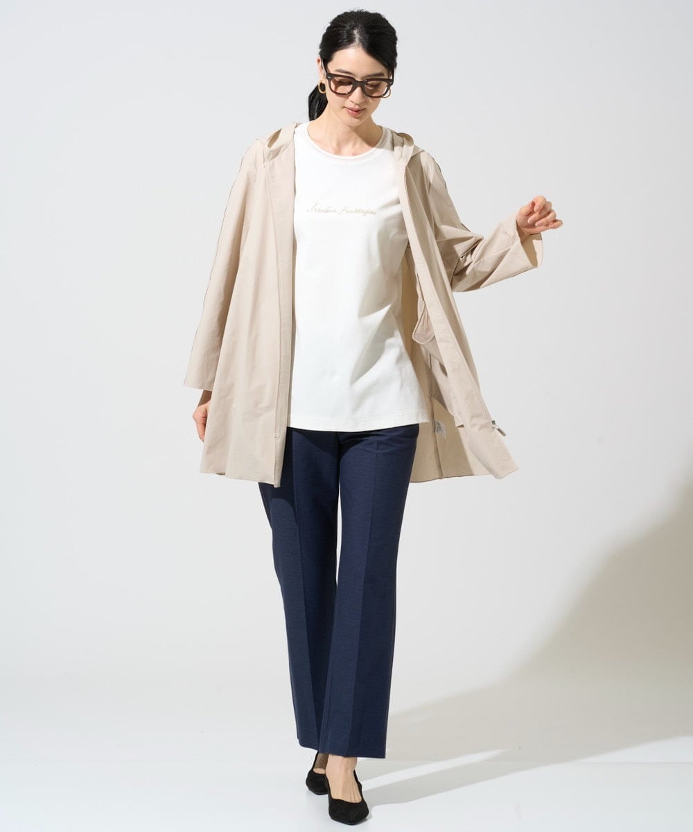 PJKGE13260 CHRISTIAN AUJARD Lサイズ(クリスチャン・オジャール Lサイズ) 【大きいサイズ】ビジューロゴカットソー アイボリー