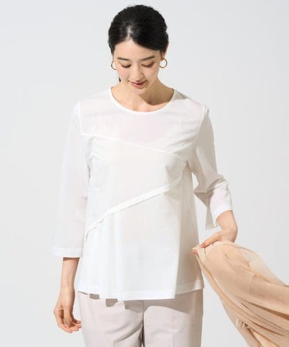 PJKGF14260 CHRISTIAN AUJARD Lサイズ 【大きいサイズ】アシンメトリーフレアートップス