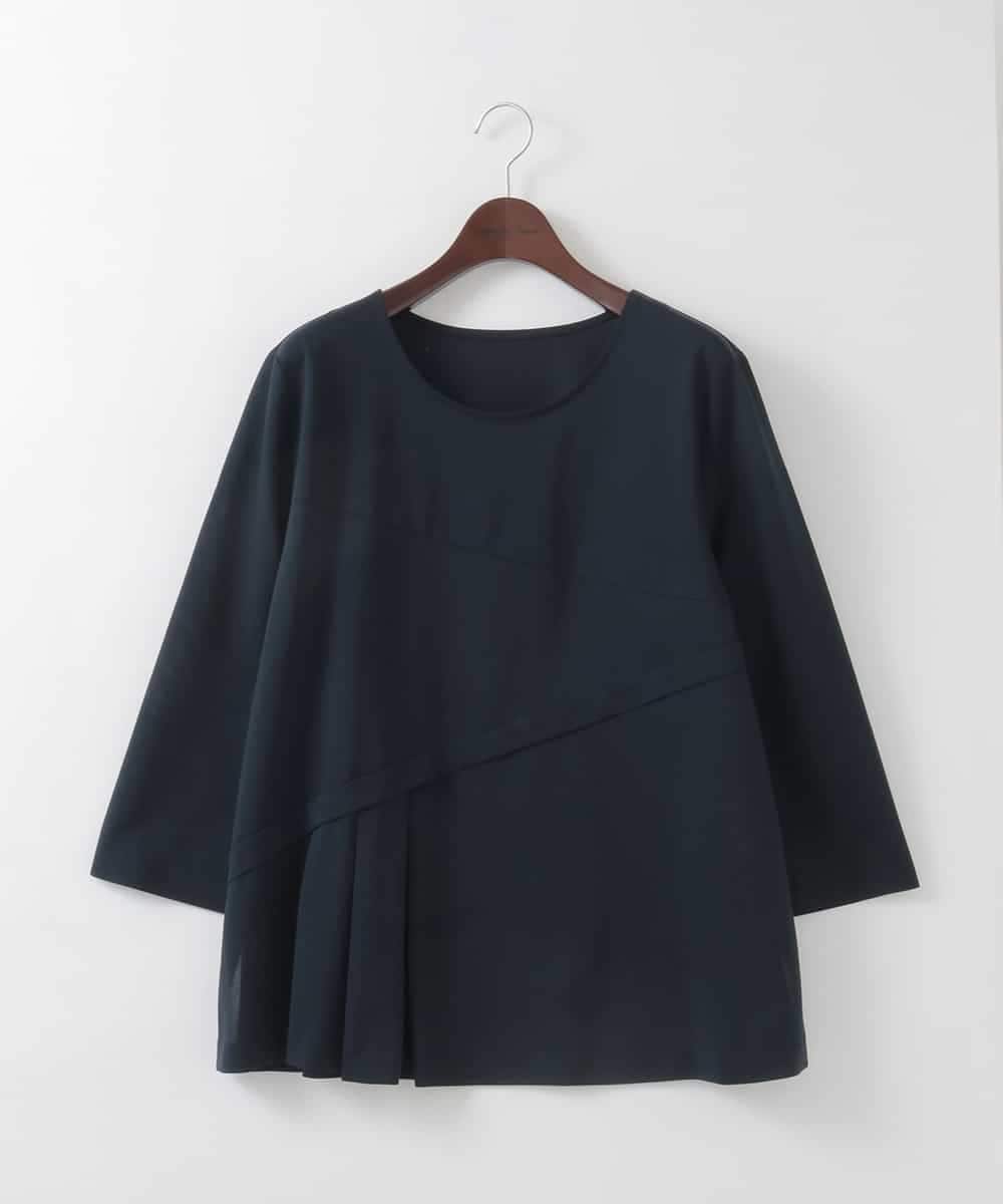 PJKGF14260 CHRISTIAN AUJARD Lサイズ(クリスチャン・オジャール Lサイズ) 【大きいサイズ】アシンメトリーフレアートップス ネイビー