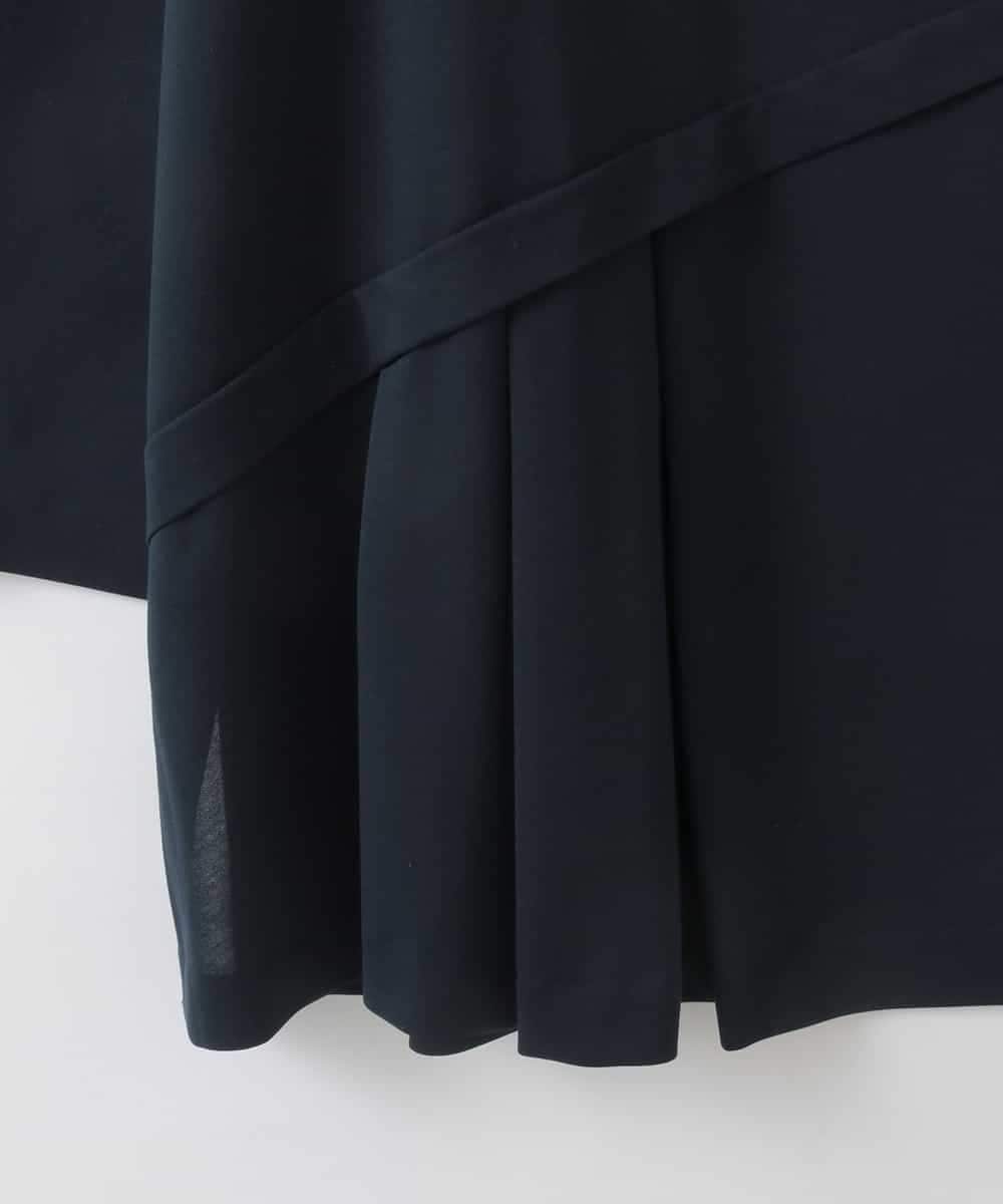 PJKGF14260 CHRISTIAN AUJARD Lサイズ(クリスチャン・オジャール Lサイズ) 【大きいサイズ】アシンメトリーフレアートップス ネイビー