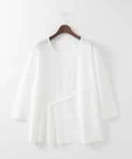 PJKGF14260 CHRISTIAN AUJARD Lサイズ(クリスチャン・オジャール Lサイズ) 【大きいサイズ】アシンメトリーフレアートップス ホワイト