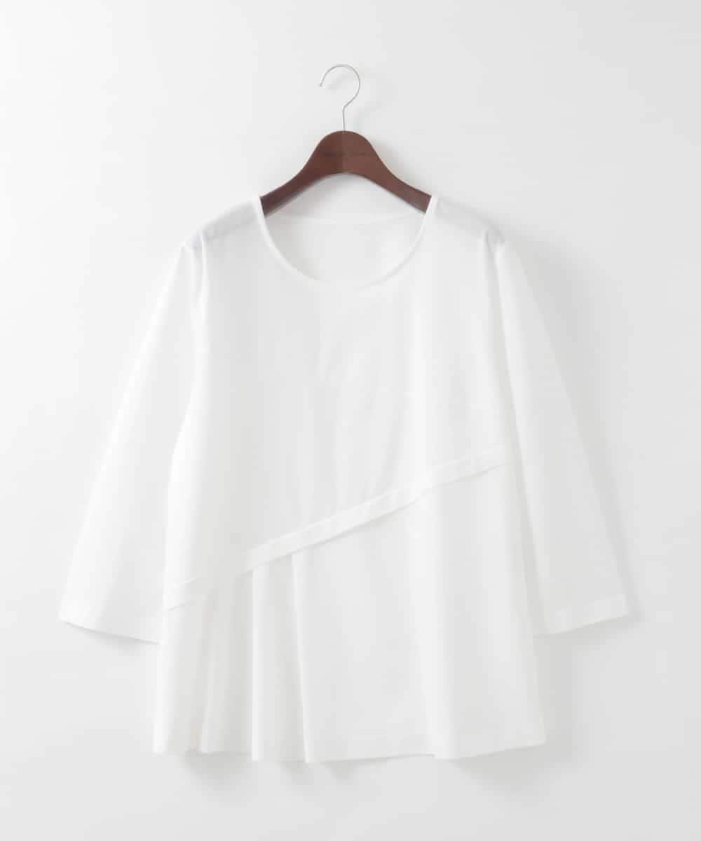 PJKGF14260 CHRISTIAN AUJARD Lサイズ(クリスチャン・オジャール Lサイズ) 【大きいサイズ】アシンメトリーフレアートップス ホワイト