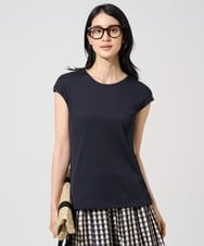 PJKGF21170 CHRISTIAN AUJARD Lサイズ(クリスチャン・オジャール Lサイズ) 【大きいサイズ】フレンチスリーブリブカットソー ネイビー