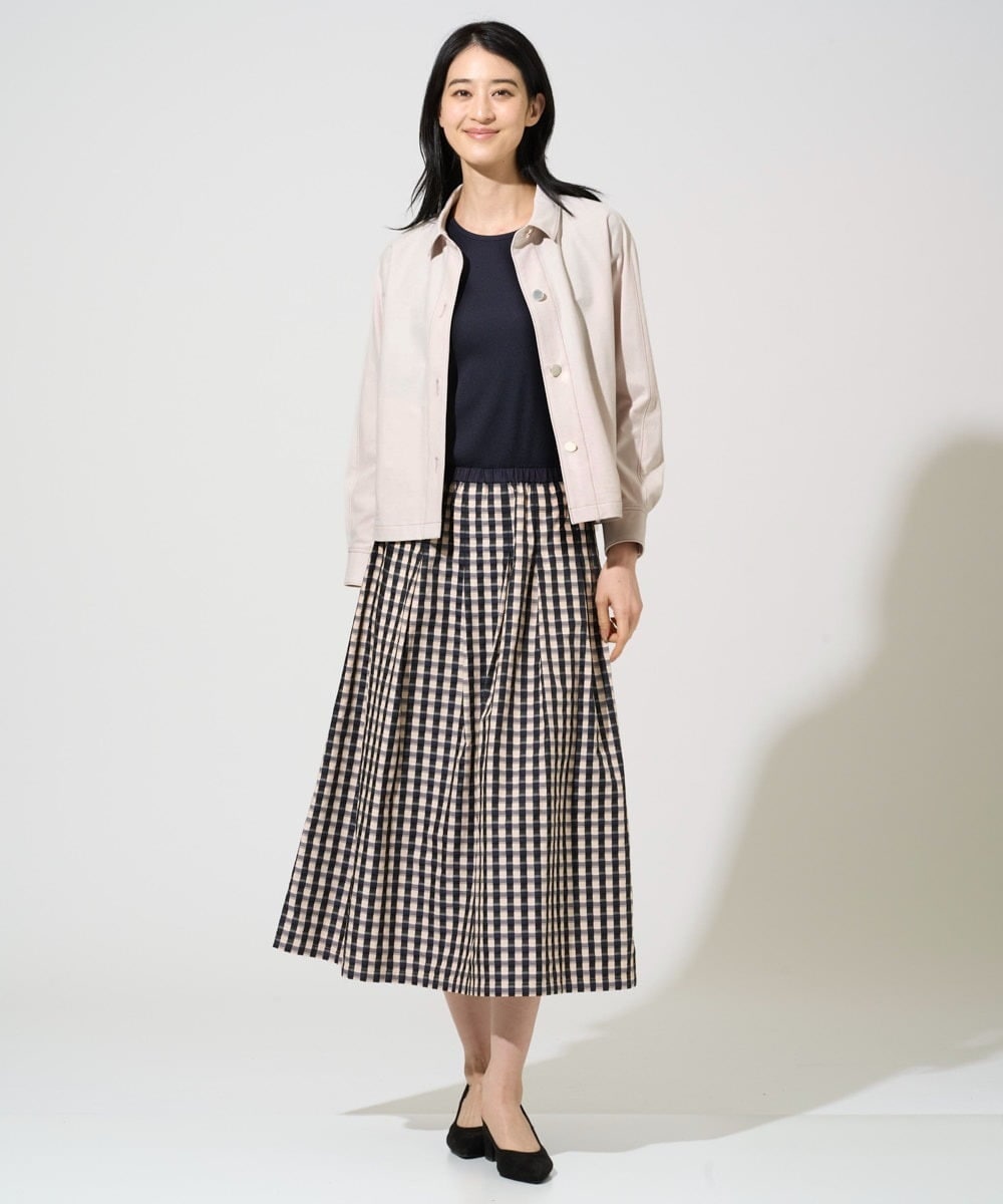 PJKGF21170 CHRISTIAN AUJARD Lサイズ(クリスチャン・オジャール Lサイズ) 【大きいサイズ】フレンチスリーブリブカットソー ネイビー