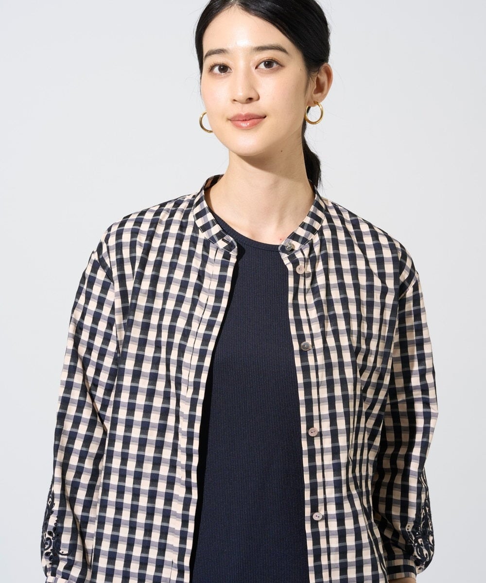 PJKGF21170 CHRISTIAN AUJARD Lサイズ(クリスチャン・オジャール Lサイズ) 【大きいサイズ】フレンチスリーブリブカットソー ネイビー