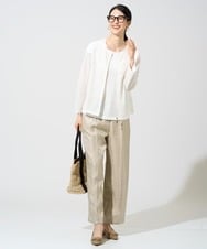 PJKGF21170 CHRISTIAN AUJARD Lサイズ(クリスチャン・オジャール Lサイズ) 【大きいサイズ】フレンチスリーブリブカットソー ホワイト