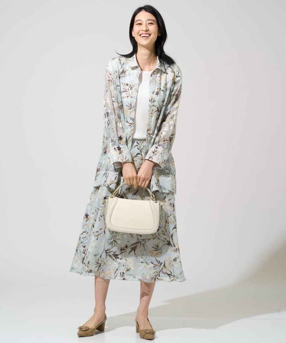 PJKGF21170 CHRISTIAN AUJARD Lサイズ(クリスチャン・オジャール Lサイズ) 【大きいサイズ】フレンチスリーブリブカットソー ホワイト