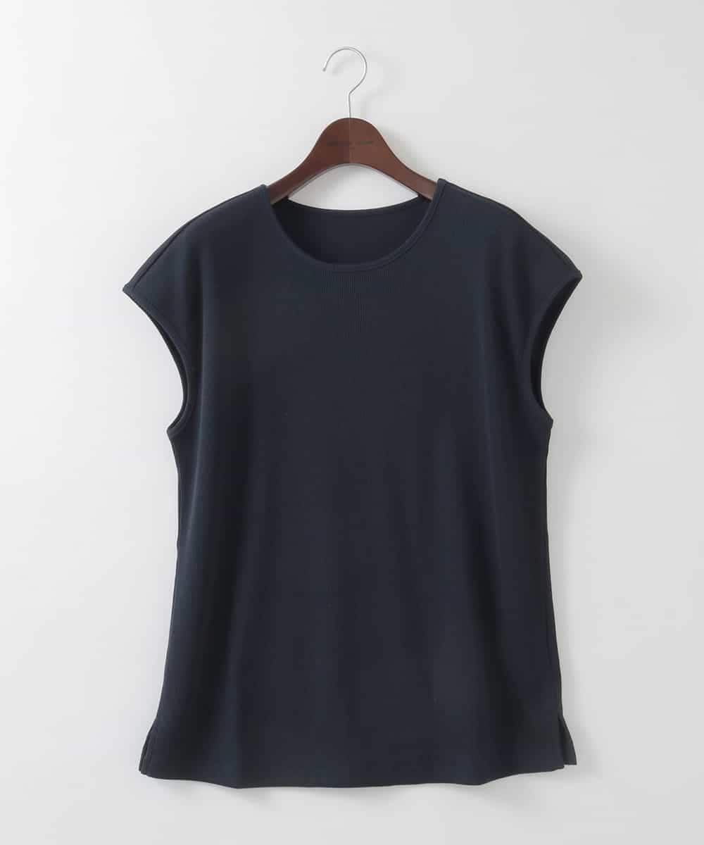 PJKGF21170 CHRISTIAN AUJARD Lサイズ(クリスチャン・オジャール Lサイズ) 【大きいサイズ】フレンチスリーブリブカットソー ネイビー